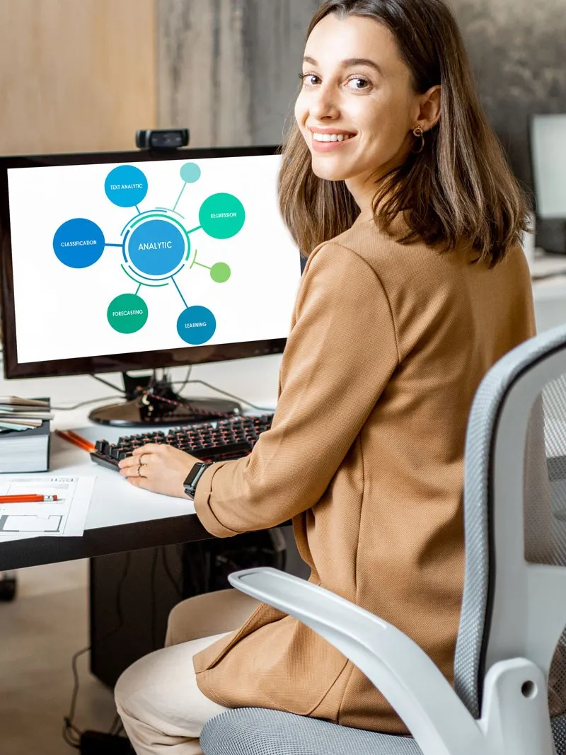 Woman working with some charts in the office ACC cropped